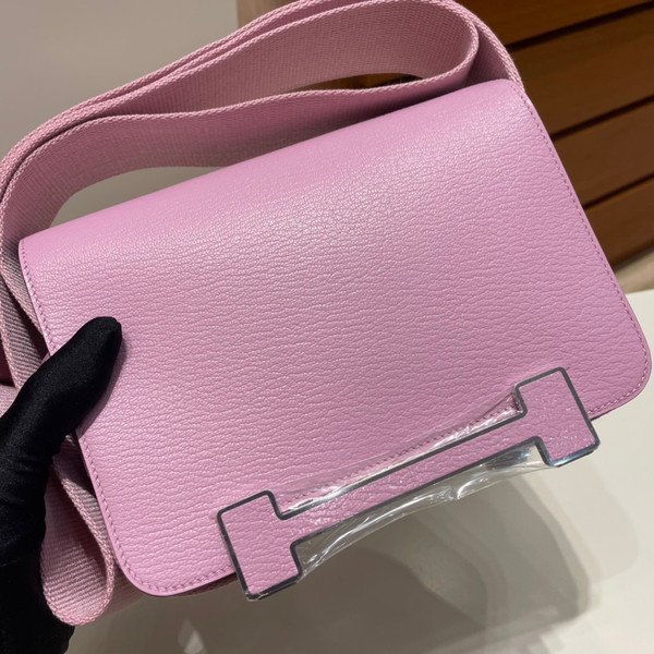 Hermès Geta Mauve Sylvestre Chevre Palladium Hardware
