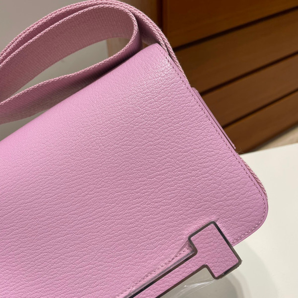 Hermès Geta Mauve Sylvestre Chevre Palladium Hardware