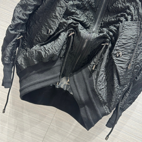 Christian Dior BOMBER JACKET Black Matte Cloqué-Effect Technical Fabric