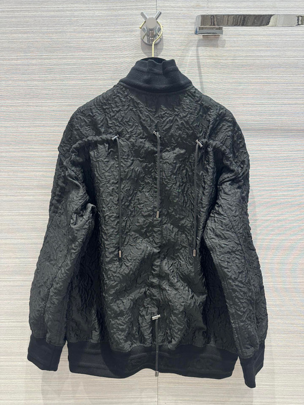 Christian Dior BOMBER JACKET Black Matte Cloqué-Effect Technical Fabric