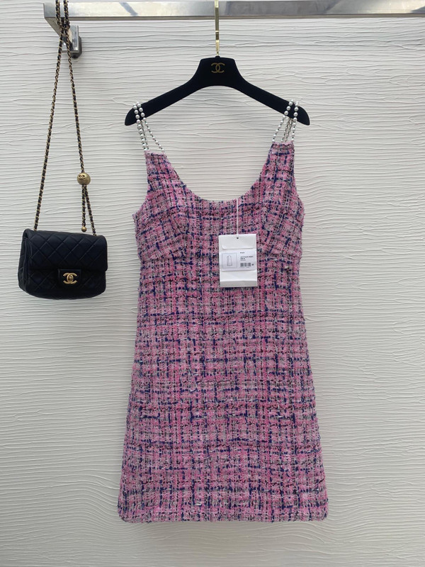 Chanel SS2023 Pre-Collection Cotton Tweed & Imitation Pearls Dress