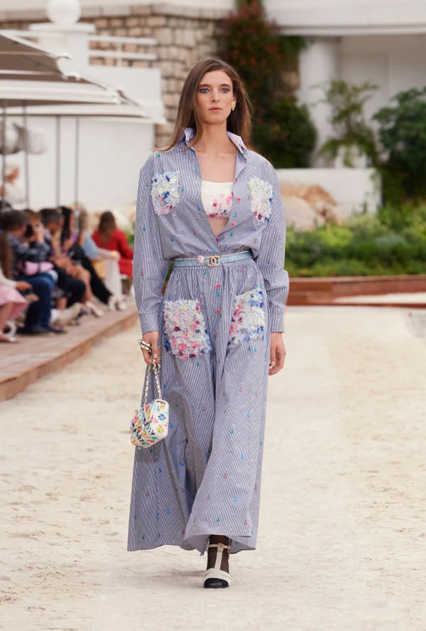 Chanel Cruise 2023 Embroidered Cotton Poplin Dress