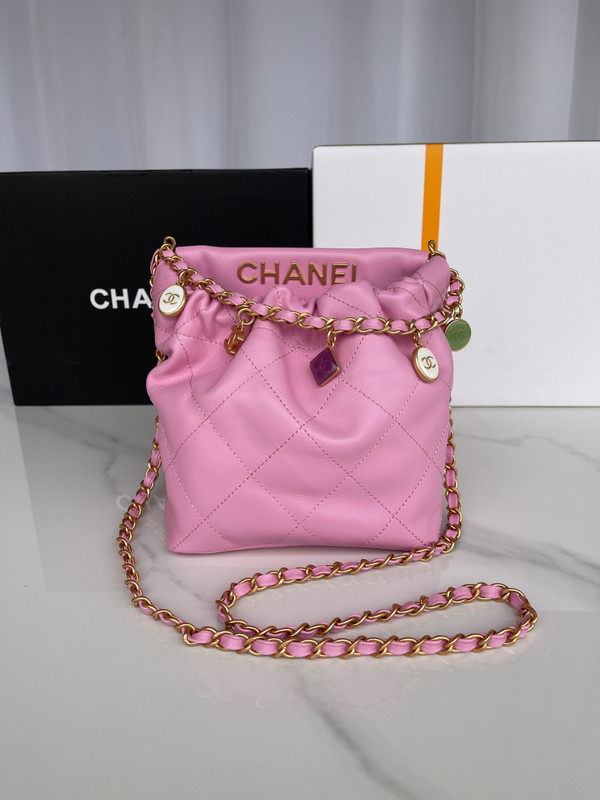 Chanel SS2023 Pre-Collection SMALL BUCKET BAG PINK