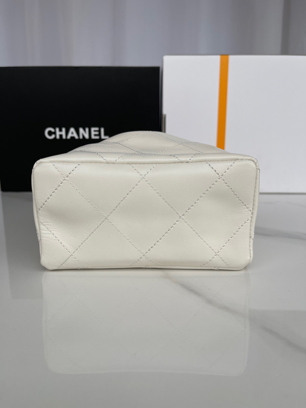 Chanel SS2023 Pre-Collection SMALL BUCKET BAG WHITE