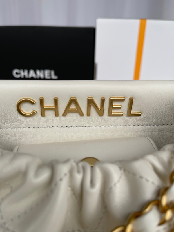Chanel SS2023 Pre-Collection SMALL BUCKET BAG WHITE