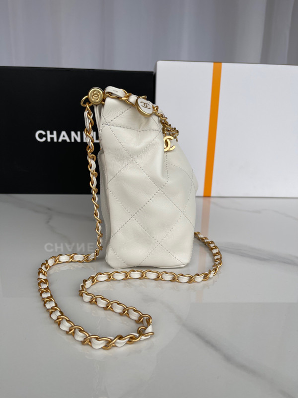 Chanel SS2023 Pre-Collection SMALL BUCKET BAG WHITE