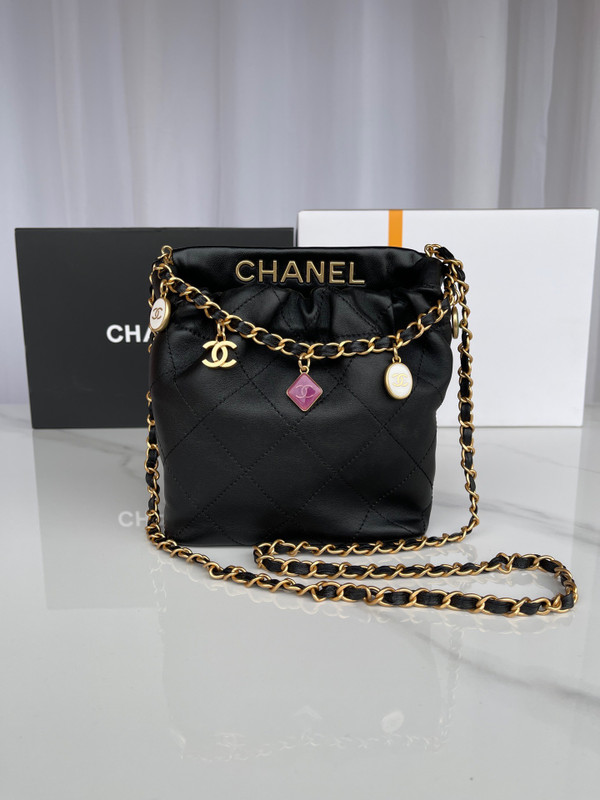 Chanel SS2023 Pre-Collection SMALL BUCKET BAG BLACK