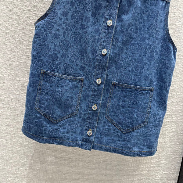 Chanel SS2023 Pre-Collection Denim Jacquard Vest