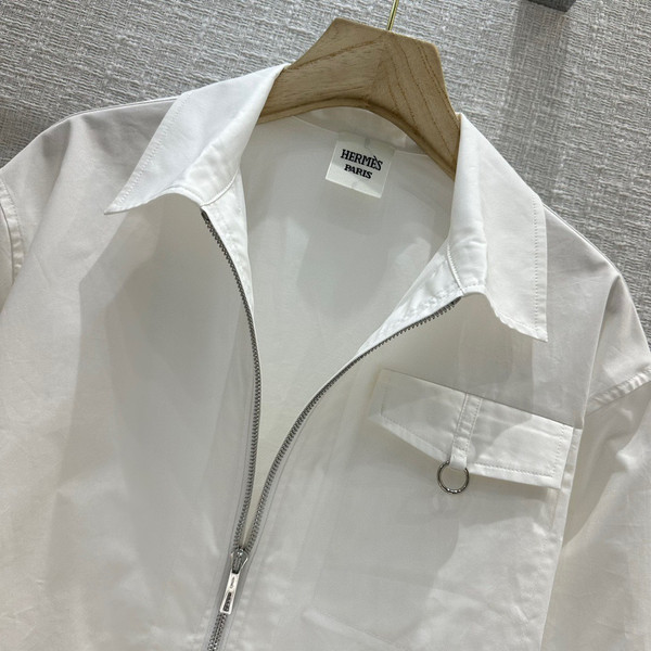 Hermes Zipped cotton shirt  White