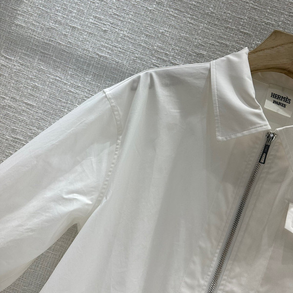 Hermes Zipped cotton shirt  White