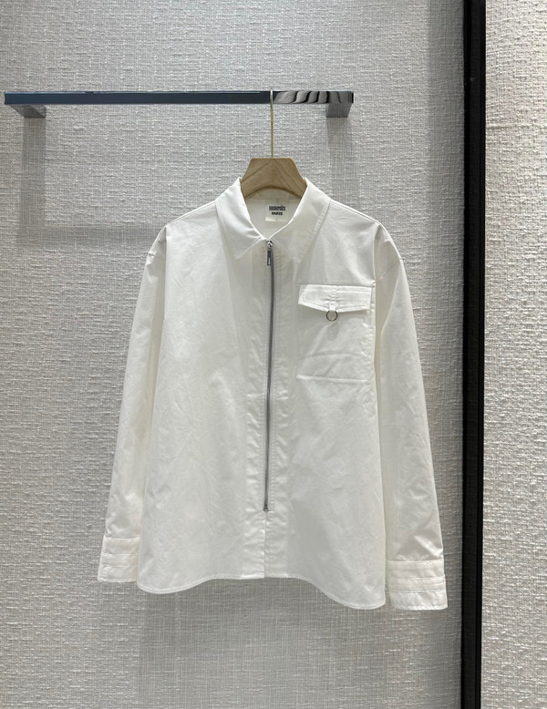 Hermes Zipped cotton shirt  White