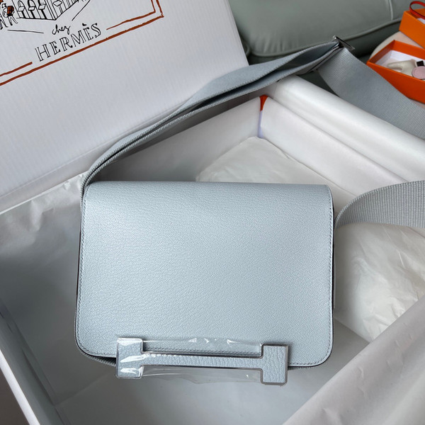 Hermès Geta  T0 Blue Brume Chevre Palladium Hardware