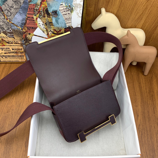 Hermès Geta Rouge Sellier  Chevre Gold Hardware