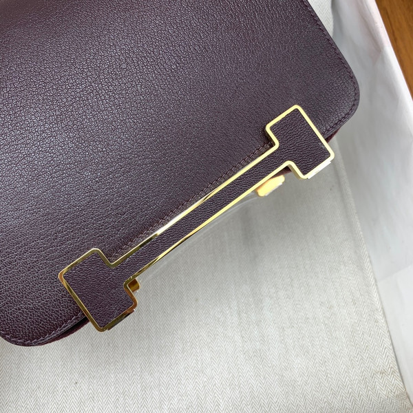 Hermès Geta Rouge Sellier  Chevre Gold Hardware