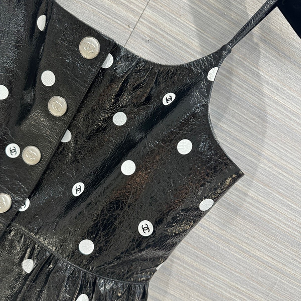 Chanel SS2023 Embroidered Calfskin & Lace Top