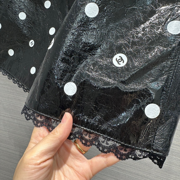 Chanel SS2023 Embroidered Calfskin & Lace Top