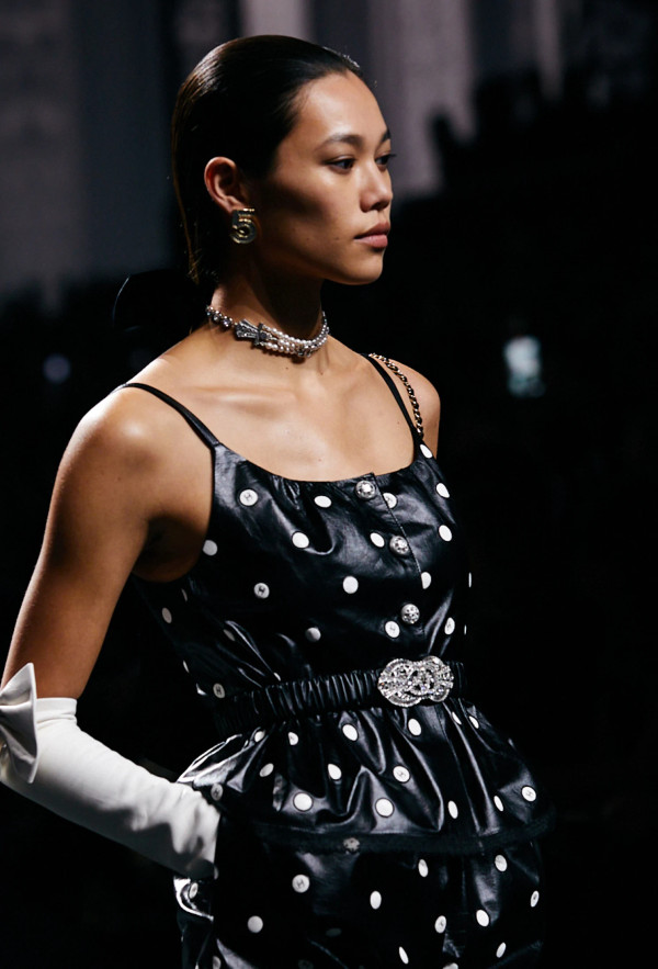 Chanel SS2023 Embroidered Calfskin & Lace Top