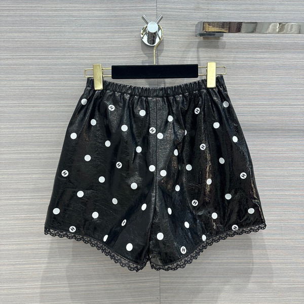 Chanel SS2023 Embroidered Calfskin & Lace shorts