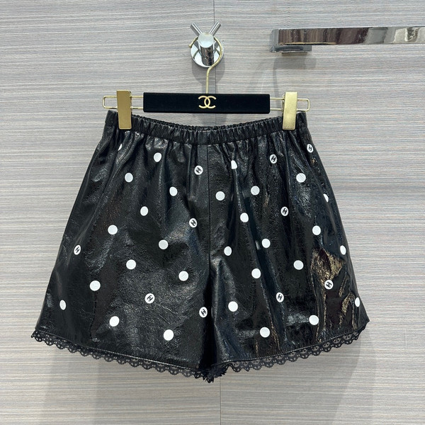 Chanel SS2023 Embroidered Calfskin & Lace shorts