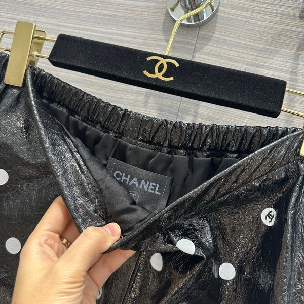 Chanel SS2023 Embroidered Calfskin & Lace shorts