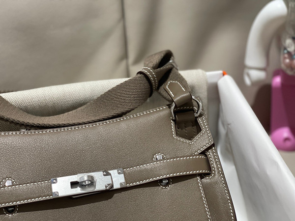Hermès Jypsiere Mini Etoupe Evercolor Palladium Hardware