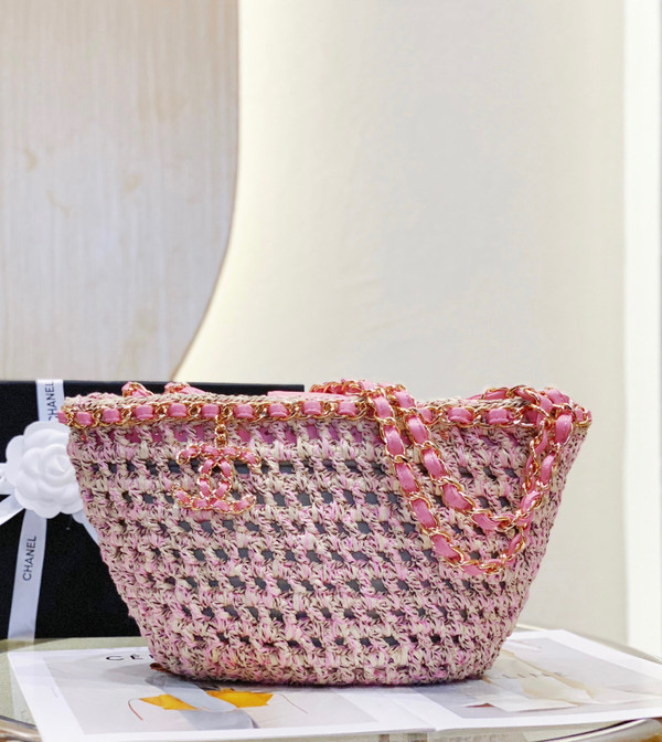 Chanel Small Crochet Tote SS2023 Pink