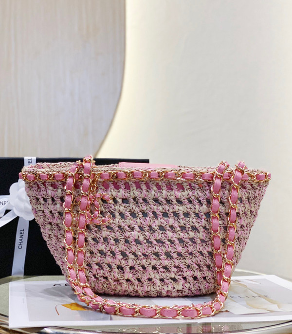 Chanel Small Crochet Tote SS2023 Pink