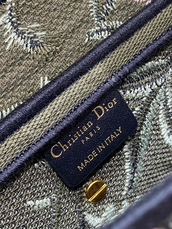 Christian Dior SADDLE BAG Green Multicolor Dior Petites Fleurs Embroidery