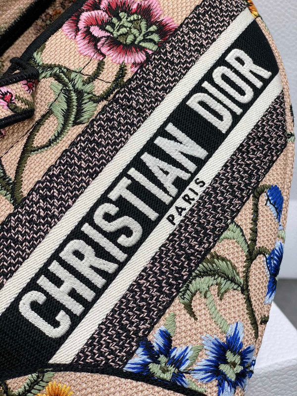 Christian Dior SADDLE BAG Pink Multicolor Dior Petites Fleurs Embroidery