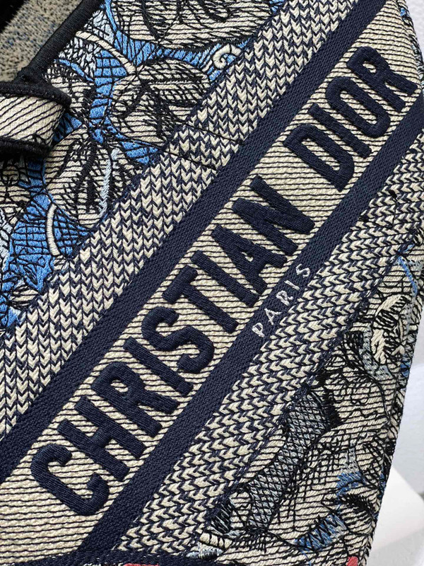 Christian Dior SADDLE BAG Denim Multicolor Dior Jardin Magique Embroidery
