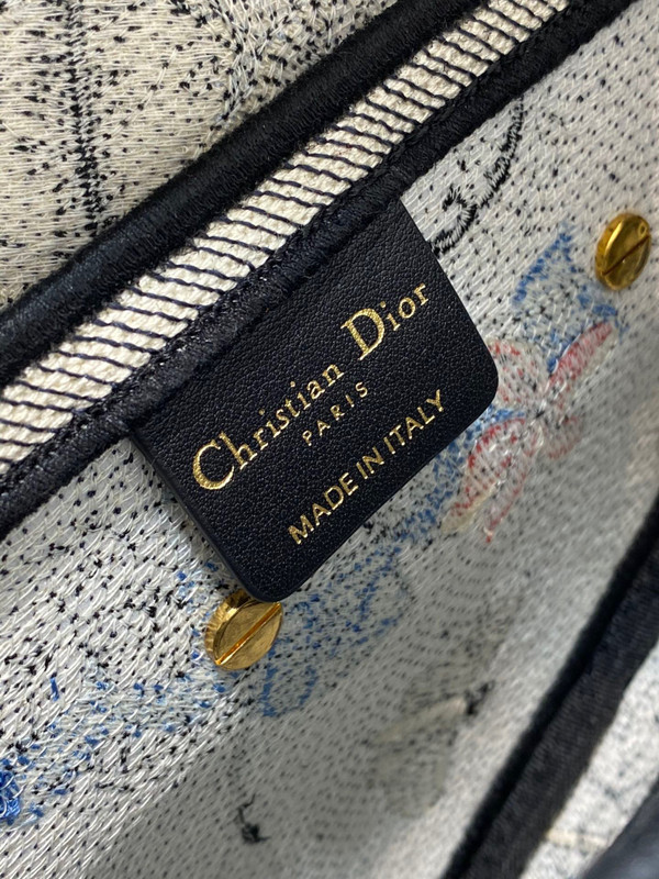 Christian Dior SADDLE BAG Denim Multicolor Dior Jardin Magique Embroidery