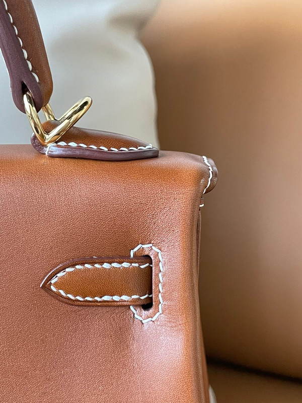 Hermès Kelly Sellier 25 Toile and Barenia  Gold Hardware