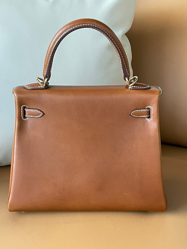 Hermès Kelly Sellier 25 Toile and Barenia  Gold Hardware