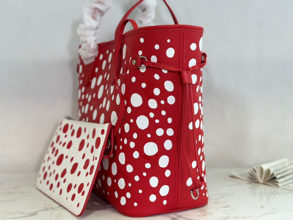 Louis Vuitton M46422 LV x YK Neverfull MM Red