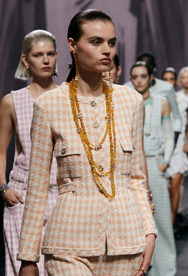 Chanel Cotton Tweed Orange & Ecru Jacket