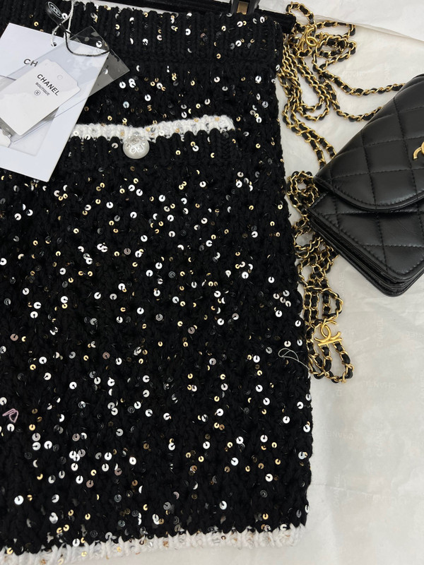 Chanel Glittered Cotton BERMUDA SHORTS