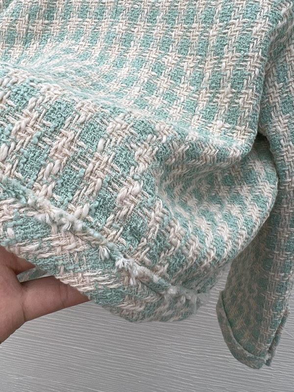 Chanel Light Blue & Ecru Cotton Tweed Jacket SS2023