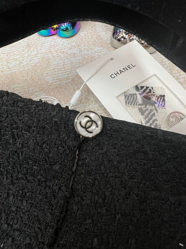 Chanel Tweed Dress Black, White, Gold & Silver SS2023