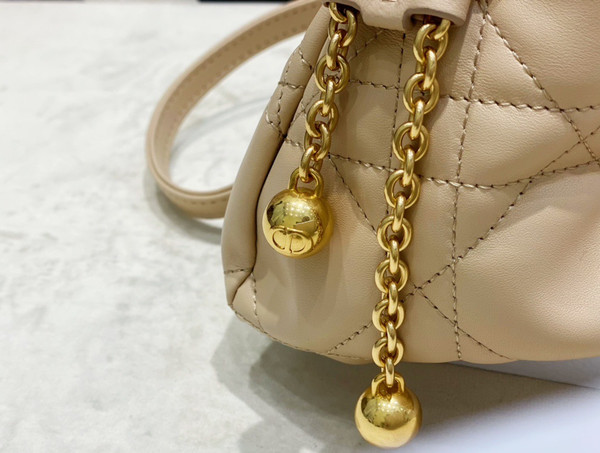 Christian Dior SMALL DIOR AMMI BAG Sand Pink Supple Macrocannage Lambskin