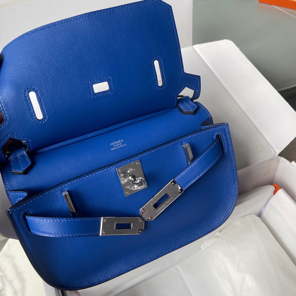 Hermès Jypsiere Mini Bleu de France  Evercolor Gold Hardware