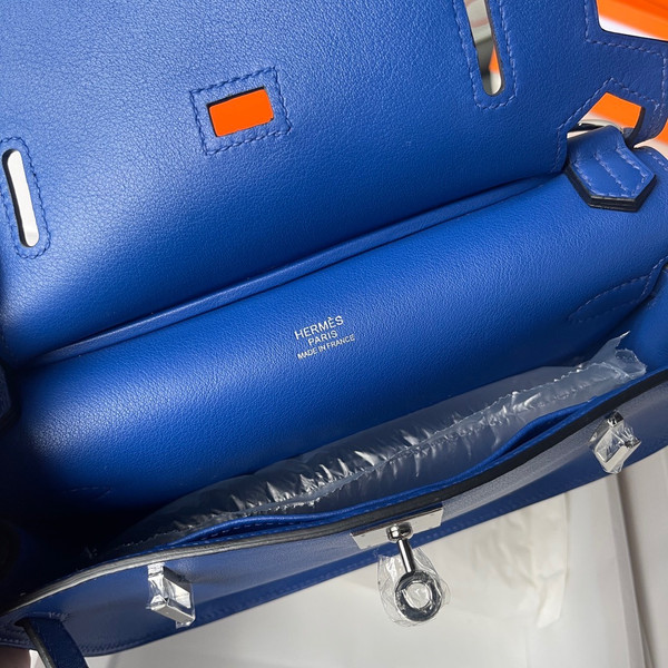 Hermès Jypsiere Mini Bleu de France  Evercolor Gold Hardware