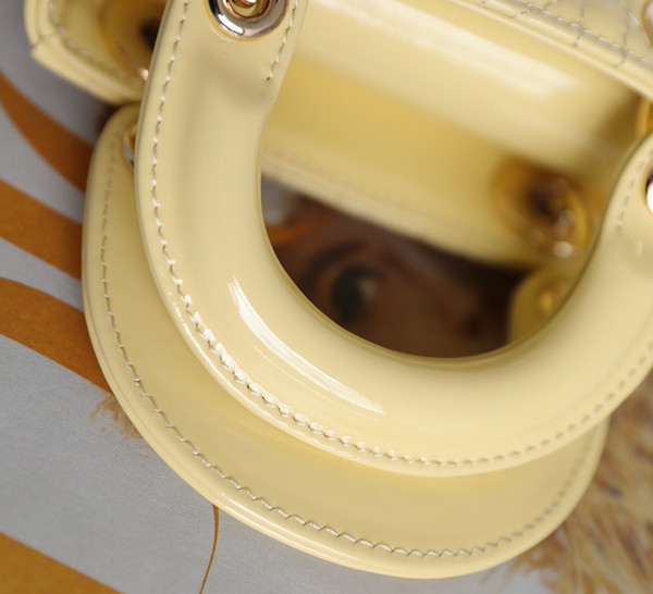 Christian Dior MICRO LADY DIOR BAG PATENT YELLOW