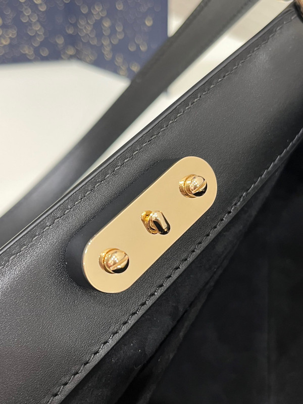 Christian Dior SMALL DIOR KEY BAG Black Box Calfskin