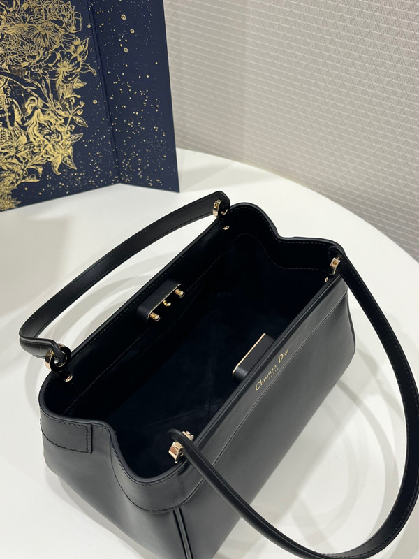 Christian Dior SMALL DIOR KEY BAG Black Box Calfskin
