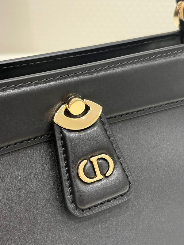Christian Dior SMALL DIOR KEY BAG Black Box Calfskin
