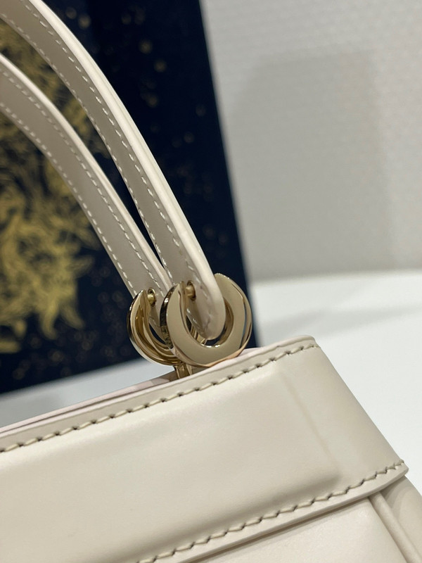 Christian Dior SMALL DIOR KEY BAG Dusty Ivory Box Calfskin