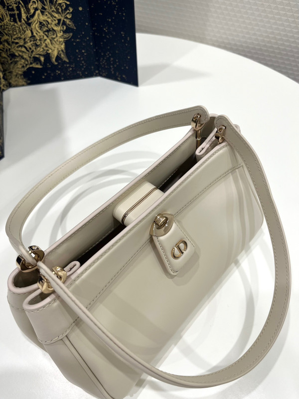 Christian Dior SMALL DIOR KEY BAG Dusty Ivory Box Calfskin