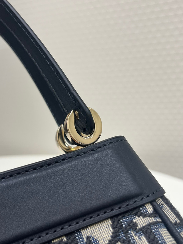 Christian Dior SMALL DIOR KEY BAG Blue Dior Oblique Jacquard Box Calfskin