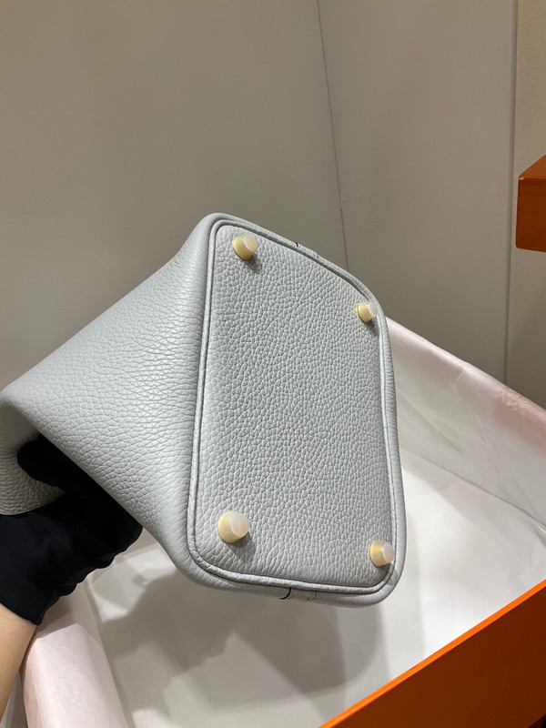  Hermes Bleu Pale Picotin Lock 18 Togo Leather Bag