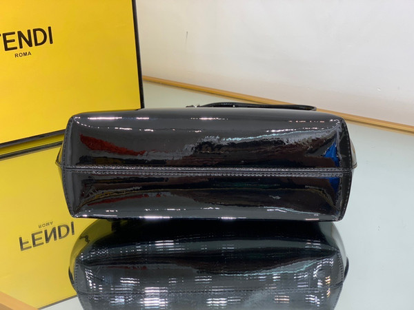 Fendi First Midi Black patent leather bag